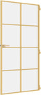 vidaXL - Binnendeur - smal - 102,5x201,5 - cm - gehard - glas - en - aluminium - goud