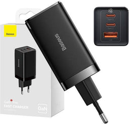 Baseus GaN5 Pro - Netlader - 65W 2xUSB-C + USB - Zwart