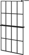 vidaXL - Inloopdouchewand - met - schap - 100x195 - cm - ESG-glas - aluminium - zwart