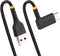 Startech.com R2ACR-15C - USB A naar C Oplaadkabel - Haakse 15cm 3A Aramidevezel Zwart