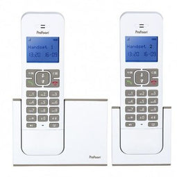 Profoon PDX-8420TE - DECT telefoon - 2 handsets - Energiezuinig - Grijs-bruin (2 stuks)