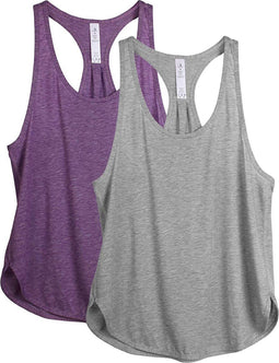 Dames Tanktop Sporttop Racerback Fitness Yoga Mouwloze Shirts, 2-Pack