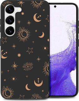 iMoshion Hoesje Geschikt voor Samsung Galaxy S23 Hoesje Siliconen - iMoshion Design hoesje - Zwart / Stars Sky