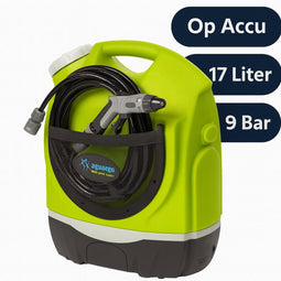 Aqua2go GD73 - Mobiele Hogedrukreiniger - Draadloos 17L 3-9 Bar - Ideaal voor Auto Fiets Camping