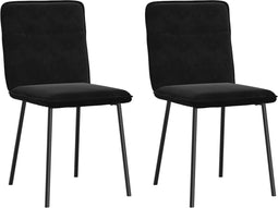 vidaXL - Eetkamerstoelen - 2 - st - fluweel - zwart