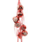 Glazen kerstballenhanger - Sierlijke hanger met roodgeruite linten en kant - Rood