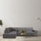 Hoes voor chaise longue met lange armleuning links Eysa ROC Donker grijs 110 x 120 x 500 cm