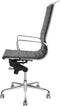 Feel Furniture - Luxe design bureaustoel van 100% rundleer - Hoge rugleuning - Donker grijs
