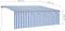 vidaXL - Luifel - met - rolgordijn, - LED - en - windsensor - 4,5x3 - m - blauw - en - wit