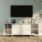 vidaXL - Tv-meubel - 130x35x50 - cm - bewerkt - hout - hoogglans - wit