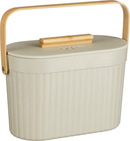 Mica Decorations Manja - Afvalemmer - 4 Liter - Bamboe - Lichtgrijs
