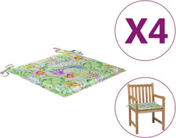 vidaXL - Tuinstoelkussens - 4 - st - 50x50x3 - cm - oxford - stof - bladpatroon