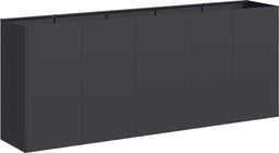 vidaXL - Plantenbak - 200x40x80 - cm - koudgewalst - staal - zwart