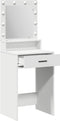 vidaXL - Kaptafel - met - LED - Verlichting - - - Wit - - - 50x41x135 - cm