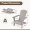 Coast Adirondack Stoel - Opvouwbaar - Hout - Ergonomisch - Hoge Rugleuning - 89 x 71 x 94 cm - Grijs