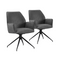 Multifurn Jill Eetkamerstoel - Set van 2 - Draaifunctie 180° - Linnen Antraciet (2 stuks)