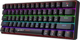 HXSJ V900 - Bedraad Mechanisch Gaming Toetsenbord - RGB - Blue Switch - 61 Keys - QWERTY - Zwart