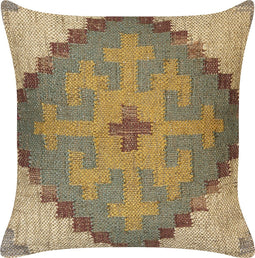 SARON - Sierkussen - Groen - 45 x 45 cm - Jute