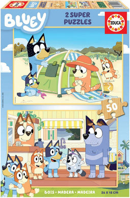 Bluey houten puzzel 2 x 50 stukjes