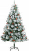 vidaXL - Kunstkerstboom - met - scharnieren - dennenappels - en - bessen - 210 - cm