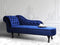 NIMES - Chaise longue - Marineblauw - Linkerzijde - Fluweel