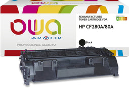 OWA toner HP CF280A - Refurbished HP toner met chip - Zwart - 2.700 Pagina's - 80A, CF280, 280, 280A