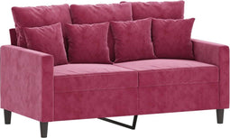 vidaXL - Tweezitsbank - 120 - cm - fluweel - wijnrood