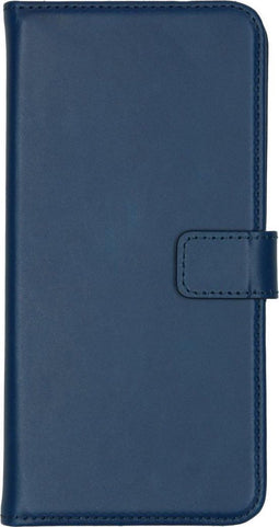 Selencia Hoesje Geschikt voor Samsung Galaxy J4 Plus Hoesje Met Pasjeshouder - Selencia Echt Lederen Bookcase - Blauw