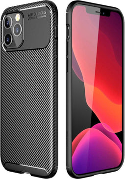 iMoshion Hoesje Geschikt voor iPhone 12 Pro Max Hoesje Siliconen - iMoshion Carbon Softcase Backcover - Zwart