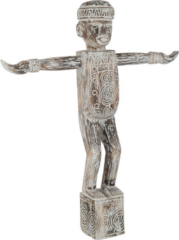 J-Line decoratie Standbeeld Edmund - hout - naturel