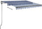 vidaXL - Luifel - handmatig - uittrekbaar - met - LED - 300x250 - cm - blauw - en - wit