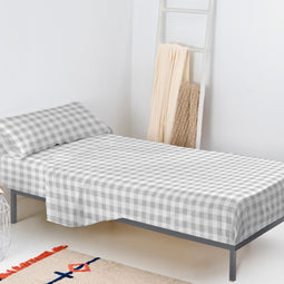 Happy Friday Sheet set 2 pieces Vichy grey 180x270 cm (Single) Grey