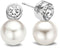 TI SENTO Dames Oorbellen - 925 zilver - Wit parel - 7590PW
