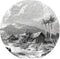 WallArt Behangcirkel - Landscape of Guadeloupe - Ø 190 cm - Cirkel Behang - Rond Behang