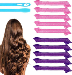LBB - Heatless Curls - 18 stuks - 30cm - Krullen Zonder Hitte - Blauw/Paar/Roze