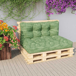 vidaXL - Palletkussens - 2 - st - stof - bladpatroon