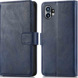 imoshion Hoesje Geschikt voor Nothing Phone (1) Hoesje Met Pasjeshouder - imoshion Luxe Bookcase - Donkerblauw