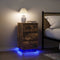 vidaXL - Nachtkastje - met - LED-verlichting - 38x34x65cm - gerookt - eikenkleurig