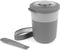 Amuse Life - Lunchpot - Ontbijtbeker - Morning & Noon Bowl - Met spork en rekker - 2 compartimenten 450 + 150 ml - grij