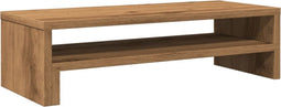 vidaXL - Monitorstandaard - 54x22x15 - cm - bewerkt - hout - artisanaal - eikenkleur