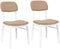vidaXL - Eetkamerstoelen - met - kussens - 2 - st - massief - hout - rubber - wit