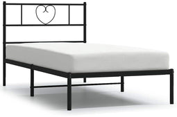 vidaXL - Bedframe - met - hoofdbord - metaal - zwart - 100x200 - cm