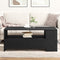 vidaXL - Zwarte - Eikenhouten - Salontafel - 102x55x43.5 - cm - Gemaakt - van - Engineered - Wood
