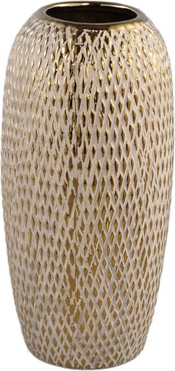 PTMD Helly Gold Ceramic Pot Round High S