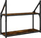 vidaXL - Wandrek - 2-laags - 60x21x51 - cm - bewerkt - hout - gerookt - eikenkleurig