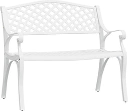 vidaXL - Tuinbank - 102 - cm - gietaluminium - wit