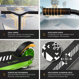 KESSER® Stuntstep X-Limit-Pro - 360° Stuntscooter met ABEC 9 Kogellagers - Lime Groen