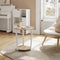 Woltu ronde salontafel - 50x50x53 cm - 2 legplanken - licht eiken