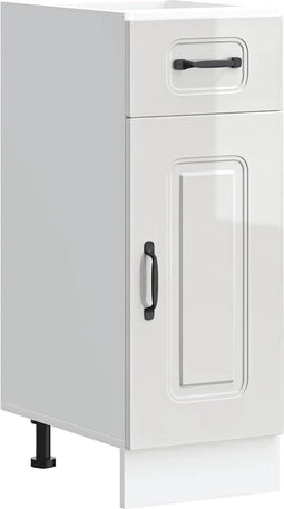 vidaXL - Keuken - onderkast - Kalmar - bewerkt - hout - hoogglans - wit