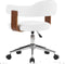 vidaXL - Kantoorstoel - draaibaar - gebogen - hout - en - kunstleer - wit